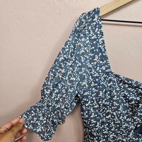 NWT Altar'd State Floral Romper. Royal Blue L#026 - Picture 3 of 14